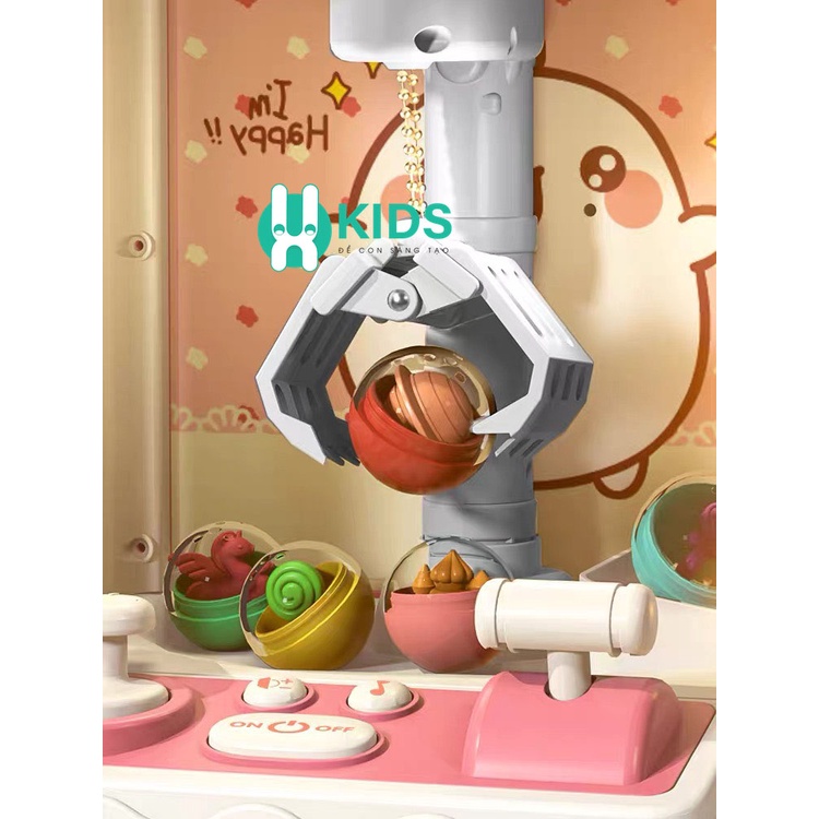 Đồ chơi máy gắp gấu bông cỡ lớn phiên bản mới có đèn LED nhạc vui nhộn, đếm thời gian kèm sẵn 10 thú bông 10 bóng cho bé