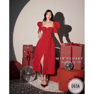 Đầm phối nút cườm D63A