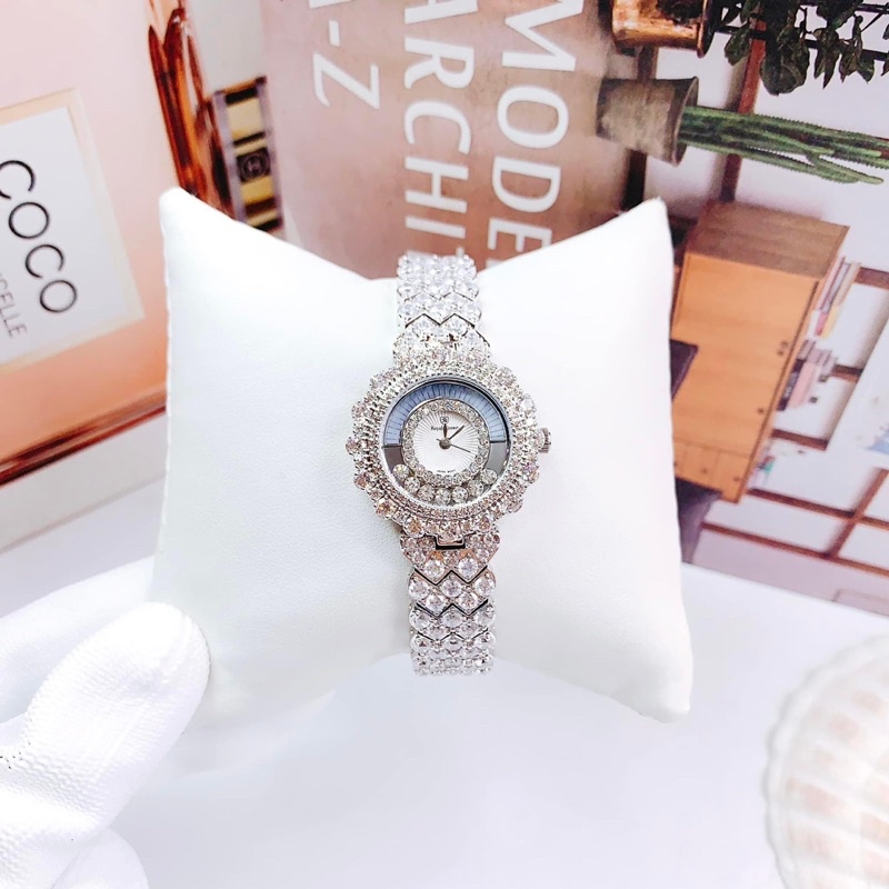 Đồng hồ nữ Royal Crown 4660 chính hãng mặt tròn đính đá dây full đá siz 30mm