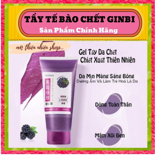 Gel Tẩy Tế Bào Chết Mâm Xôi Đen GinBi - Kem Tẩy Tế Bào Chết Toàn Thân Dưỡng Trắng Da An Toàn, Hiệu Quả