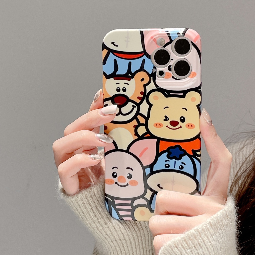 Ốp Điện Thoại Cứng Chống Sốc In Hình Gia Đình Winnie Đáng Yêu Cho iPhone 14 / 13 / 12 / 11 / X / 8 / 7P