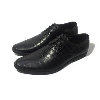 Giày Tây Nam Công Sở Happyshoes Da Bò Thật Vân Cá Sấu HS19