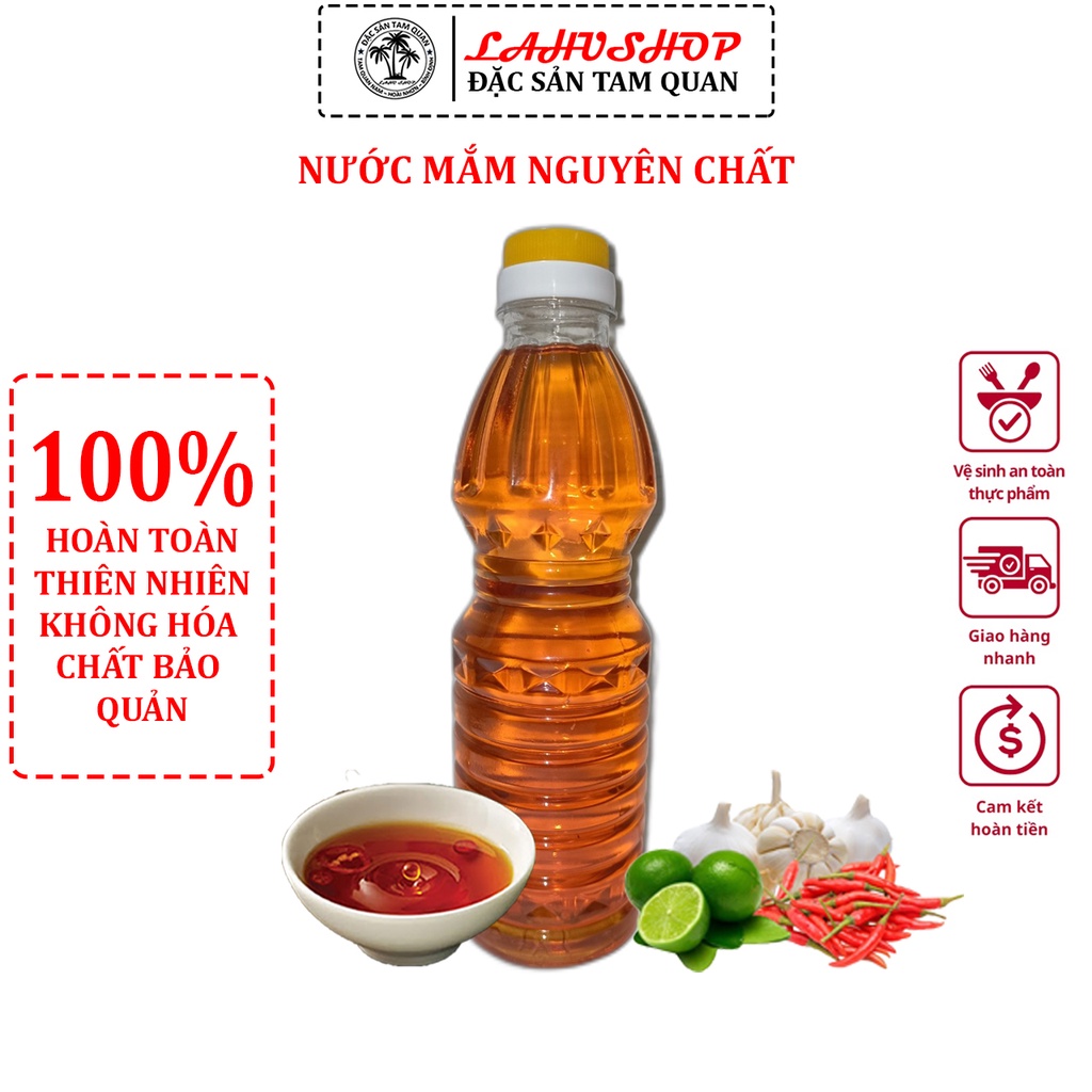 Nước Mắm Cá Cơm truyền thống chai 500ml, đặc sản Tam Quan