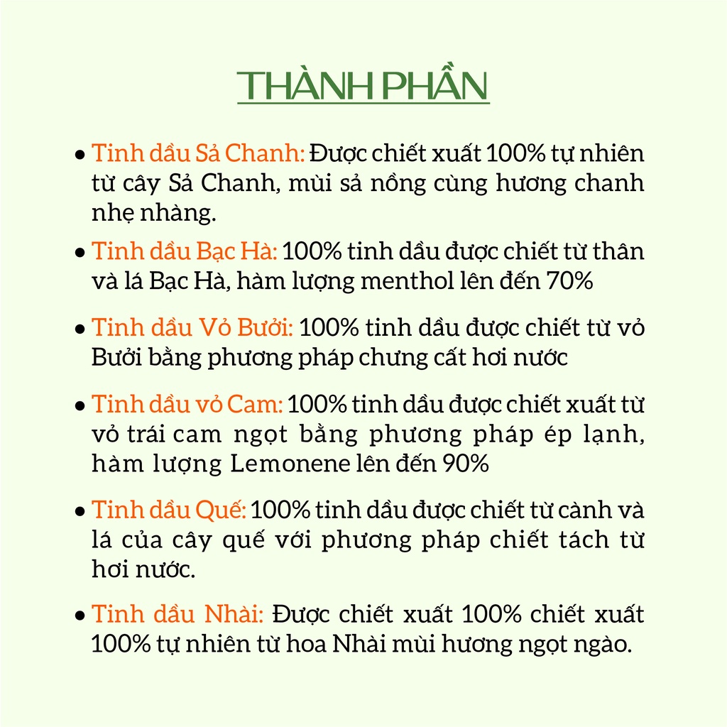 Tinh Dầu Thiên Nhiên Nguyên Chất Có Kiểm Định ECOCARE 10ml, Đuổi Muỗi Đuổi Côn Trùng, Khử Mùi, Làm Thơm Phòng Hiệu Quả