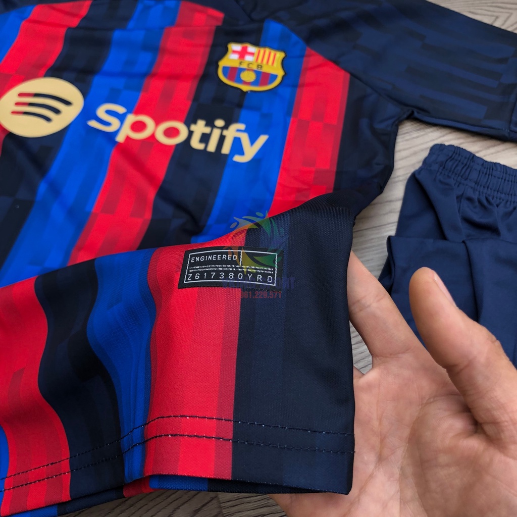 Bộ Quần Áo Bóng Đá Barcelona 2023 Sân Nhà Vải Thái Có In Tên Số Theo Yêu Cầu
