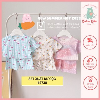 Set 3 bộ thun cotton xuất dư bé trai bé gái