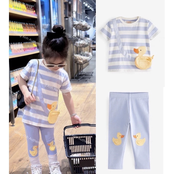 HT bộ kẻ vịt vàng cực xinh cho bé gái