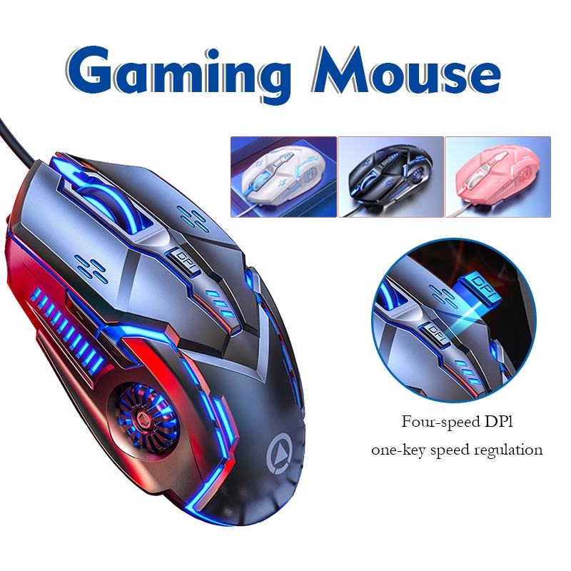Chuột gaming máy tính có dây Chuột Im Lặng Cơ Học Chơi Game Phát Sáng G5 3200DPI / Chế độ LED 7 màu / 6 nút bấm Độc Lạ