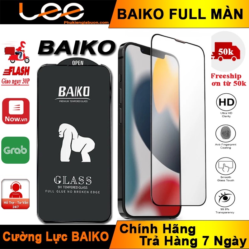 Kính Cường Lực iPhone Baiko 6/6plus/6s/6splus/7/7plus/8/8plus/plus/x/xr/xsmax/11/12/13/14/Pro/Xax