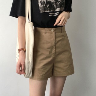 Quần sooc nữ túi mổ cạp cao tôn dáng, Quần đùi nữ chất kaki mềm không nhăn hàng loại 1