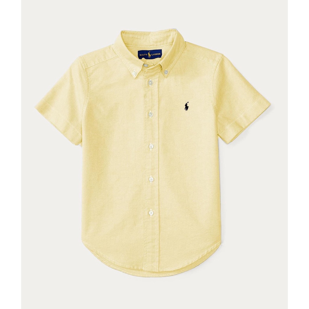 Áo Sơ Mi Tay Ngắn Chất Mềm Màu Trơn & In Hình Mini cho Bé Trai