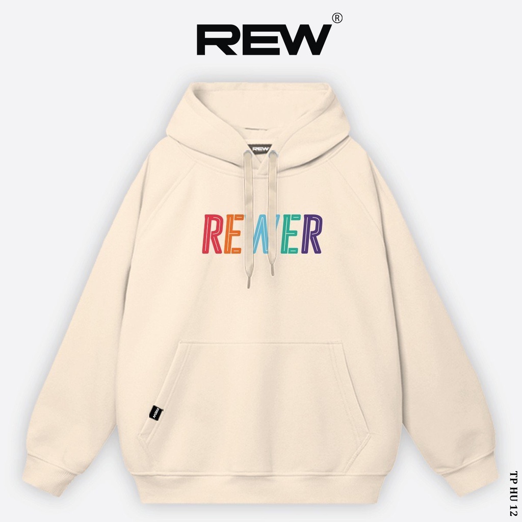 Áo hoodie form rộng 100% Cotton REW mẫu REWER HD12