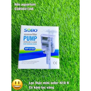 Lọc thác mini sobo -618 H ( có lọc váng ) : máy lọc nước mini phù hợp bể 20 cm