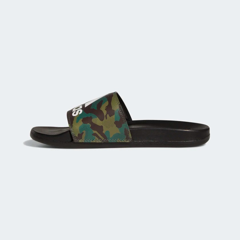 Dép chính hãng Adidas Adilette Comfort unisex phối màu đen họa tiết camo logo trắng