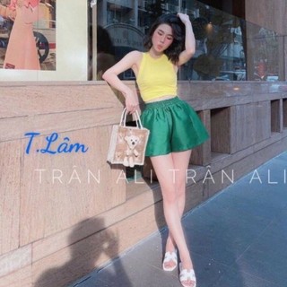 Quần Sooc nữ cạp cao vải tacta