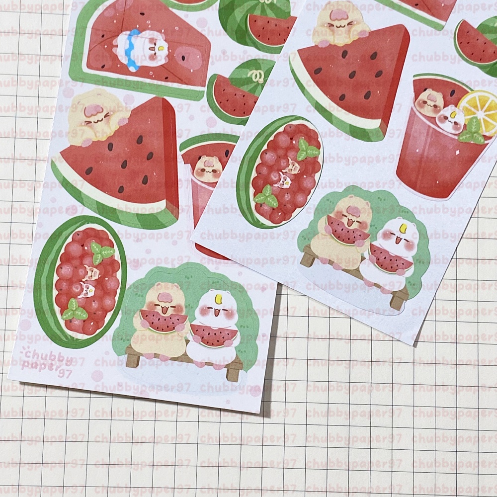 Sticker / hình dán DƯA HẤU | chubbypaper97
