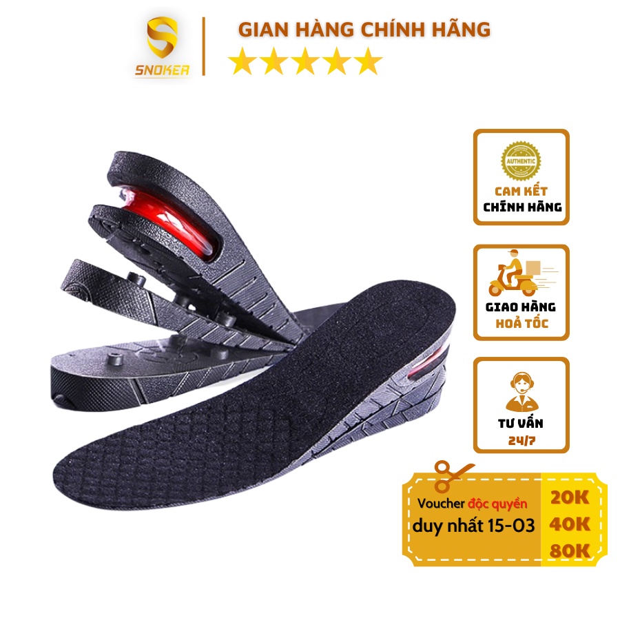 Lót giày tăng chiều cao có đệm khí cả bàn và nửa bàn cao cấp, không gây khó chịu khi mang
