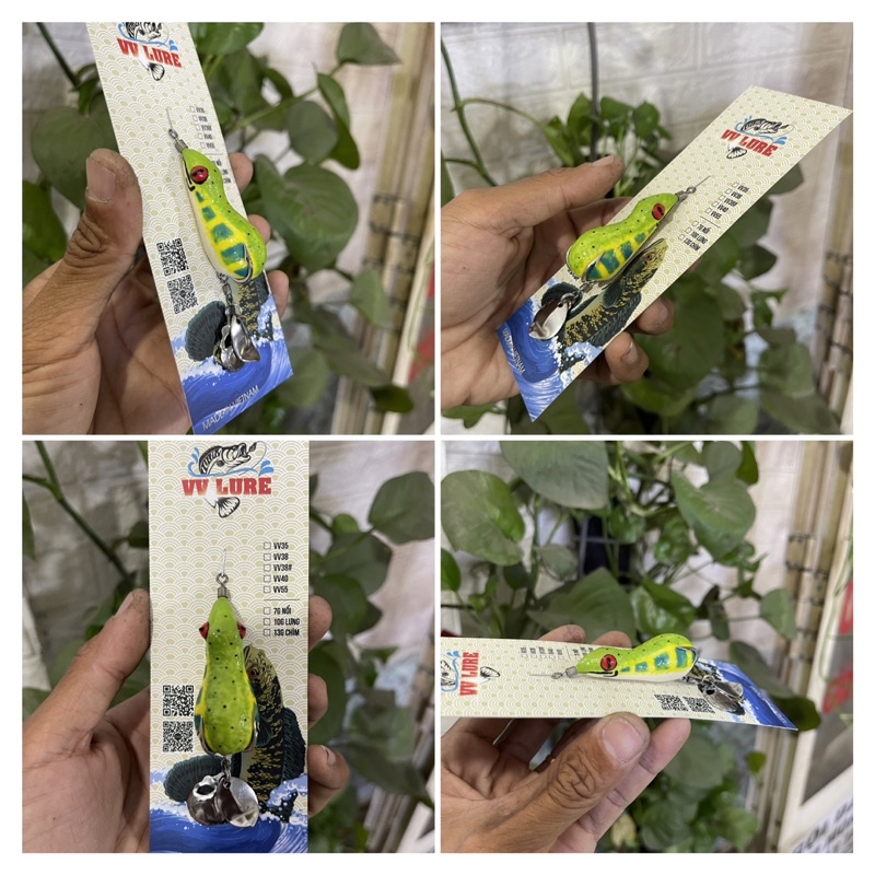 Nhái hơi LƯỠI ĐỘ Frog VV55, 2 thìa, run lắc , action siêu mạnh,rất nhạy.Ư