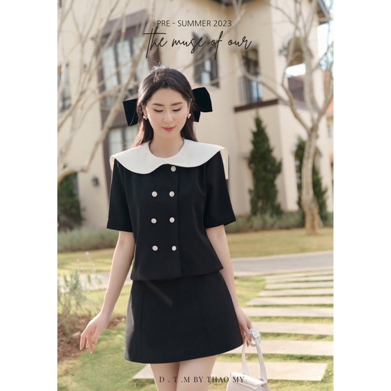 Selena Top- áo trượt pha cổ thiết kế DTM