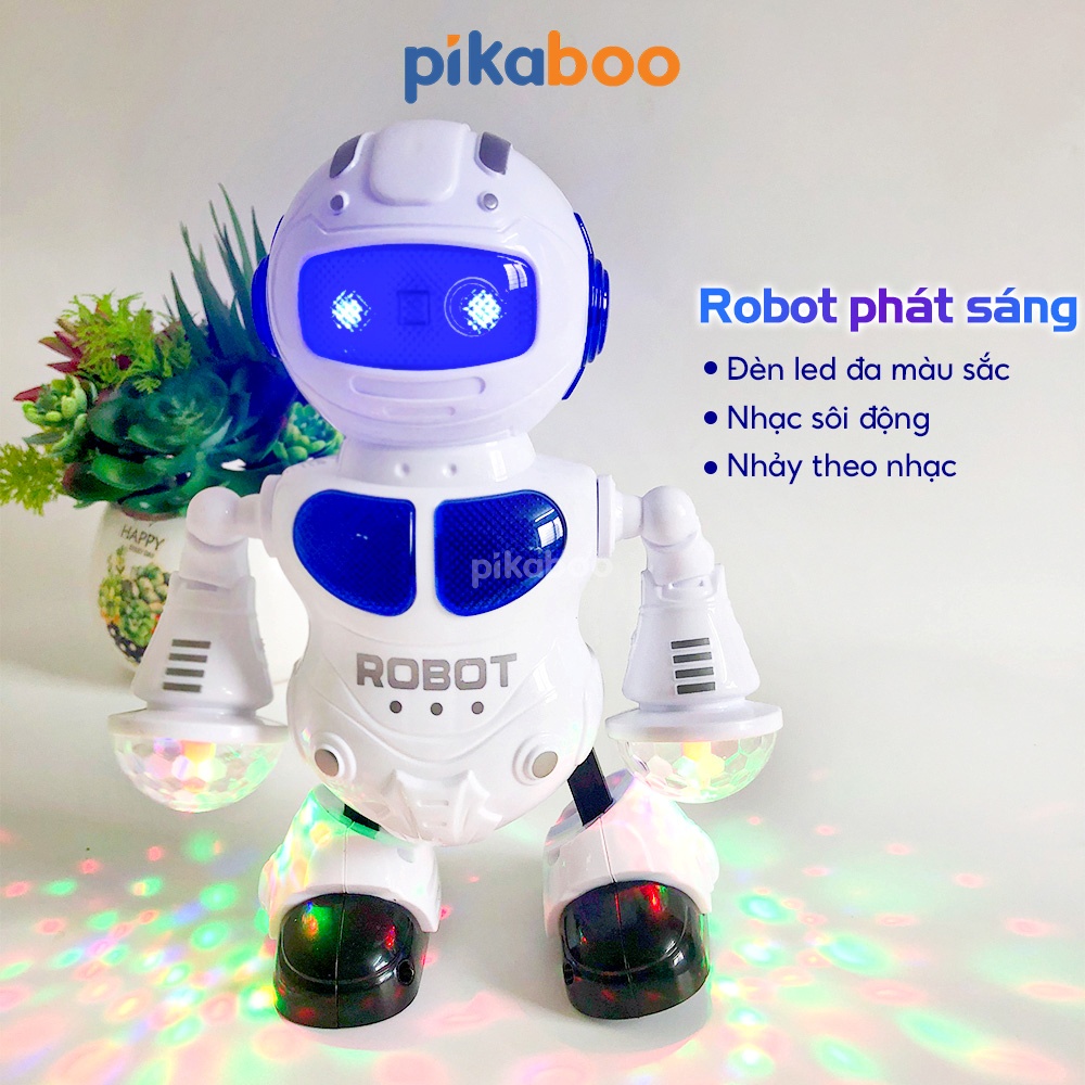 Đồ chơi robot nhảy theo nhạc cao cấp Pikaboo, có đèn sáng, có nhạc sôi động, chất liệu ABS an toàn