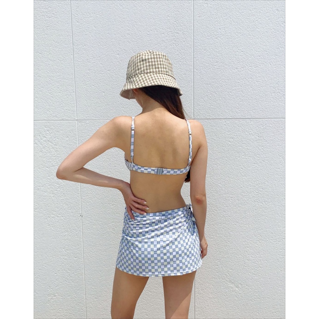 Bikini đi biển đồ bơi 2 mảnh set 3 chi tiết kèm khăn quấn che khuyết điểm che bụng áo hai dây nâng ngực 2704 F-15