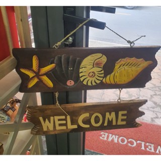Bảng Hiệu "Welcome" chào đón làm từ gỗ điêu khắc Bali Indonesia -