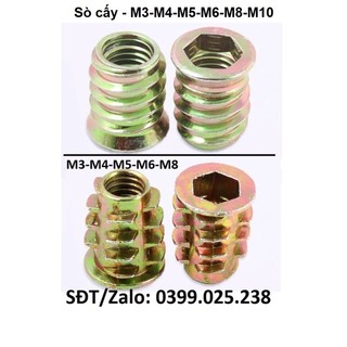 Sò cấy - đai ốc cấy - sò sắt - sò thép - sò cấy gỗ m3 m4 m5 m6 m8 ngành gỗ