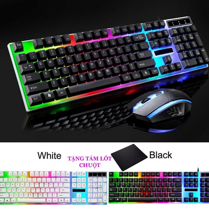 Bàn Phím Máy Tính Giả Cơ G21 Đèn LED RGB 7 Màu Tặng Kèm Chuột - Bàn Phím Gaming Chuyên Game Siêu Bền - Bảo Hành 12 Tháng