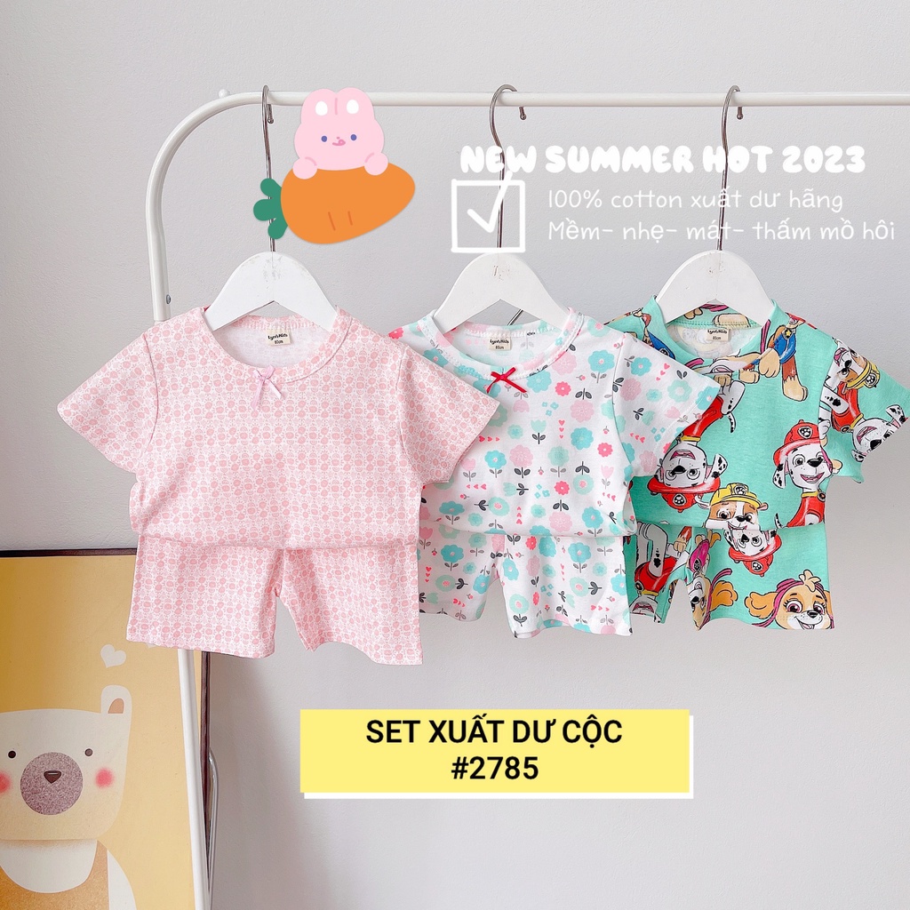 SET 3 bộ đồ trẻ em bé gái , đồ bộ cho bé 1-5 tuổi 8-18kg , chất liệu cotton bozip , co giãn , thấm mồ hôi