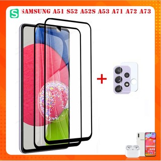 Kính Cường Lực Samsung A51 A52 A52S A71 A72 A73 Full màn Hình + Dán Cường Lực Nano Bảo Vệ Camera