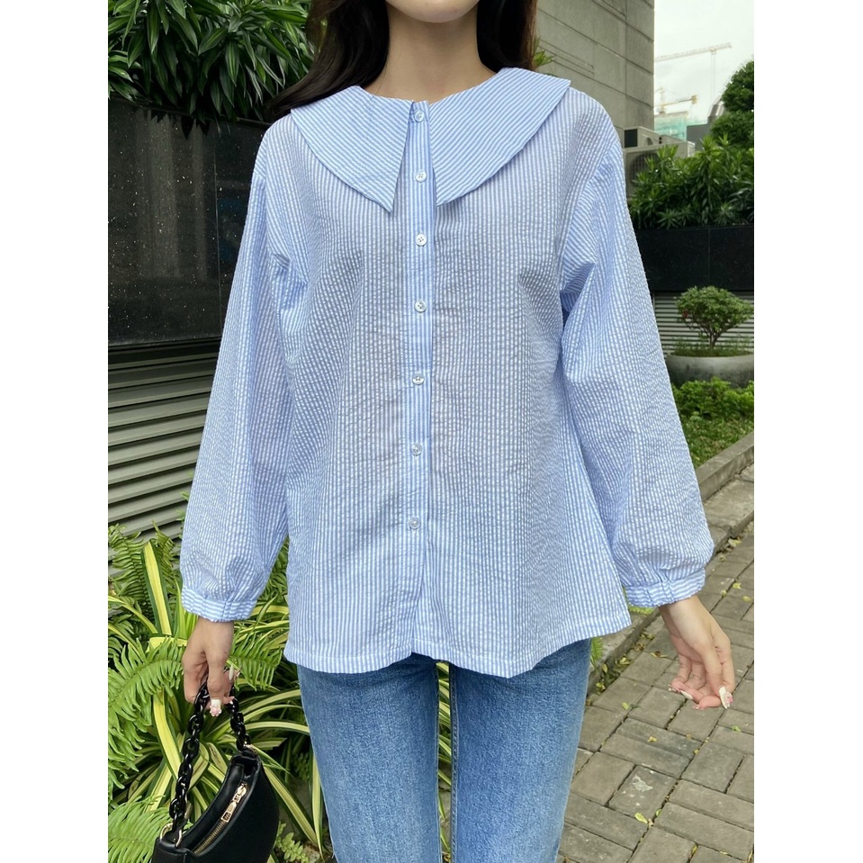 [ Chọn màu ] Áo sơ mi kiểu nữ Lovadova màu Hồng và Xanh - 22B07C001