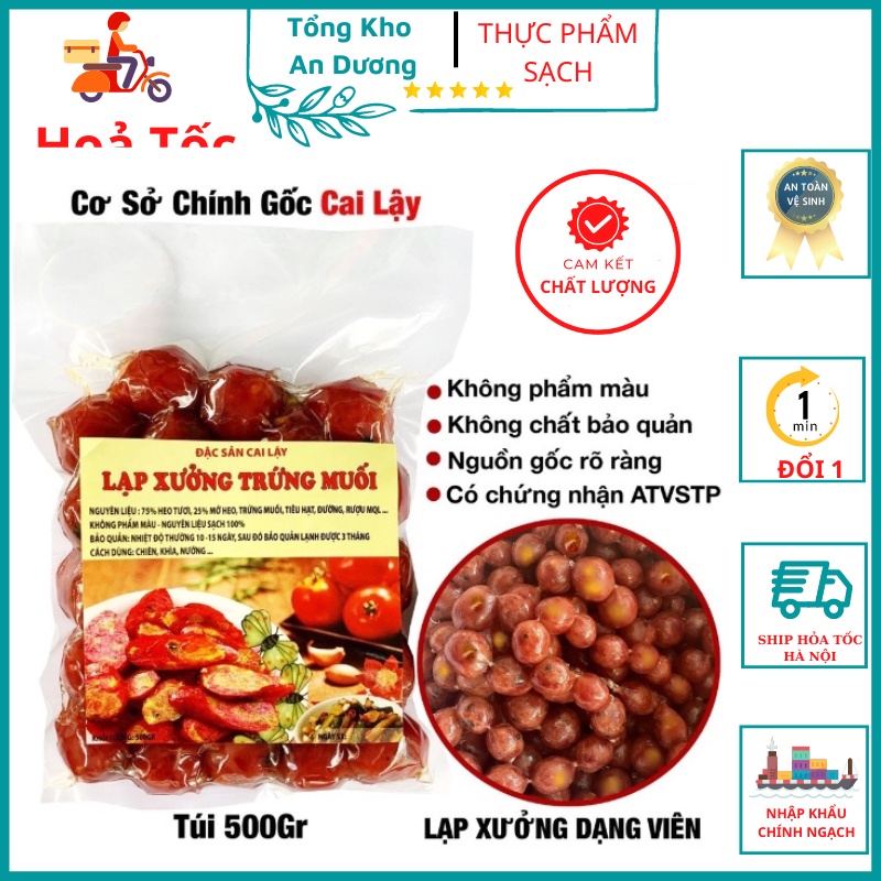 Lạp Xưởng Hồ Lô Trứng Muối, Lạp Xưởng Tươi, 500gr tkad
