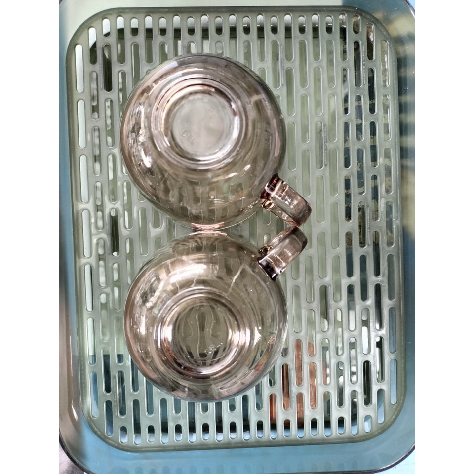 Cốc hổ phách thủy tinh 440ml to, Ly thủy tinh màu hổ phách 440ml to chịu nhiết rất tốt