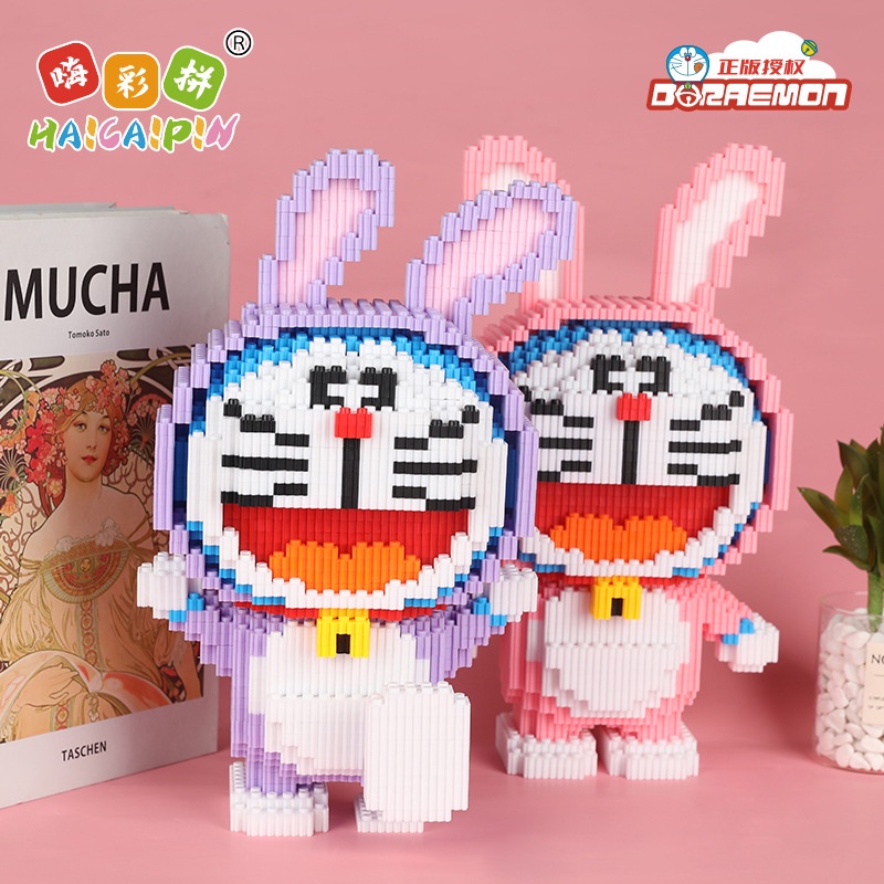 Lắp ráp mô hình 3D nhân vậy hoạt hình doremon đồ tai thỏ cỡ lớn 33cm trưng bày trang trí siêu hot mới nhất