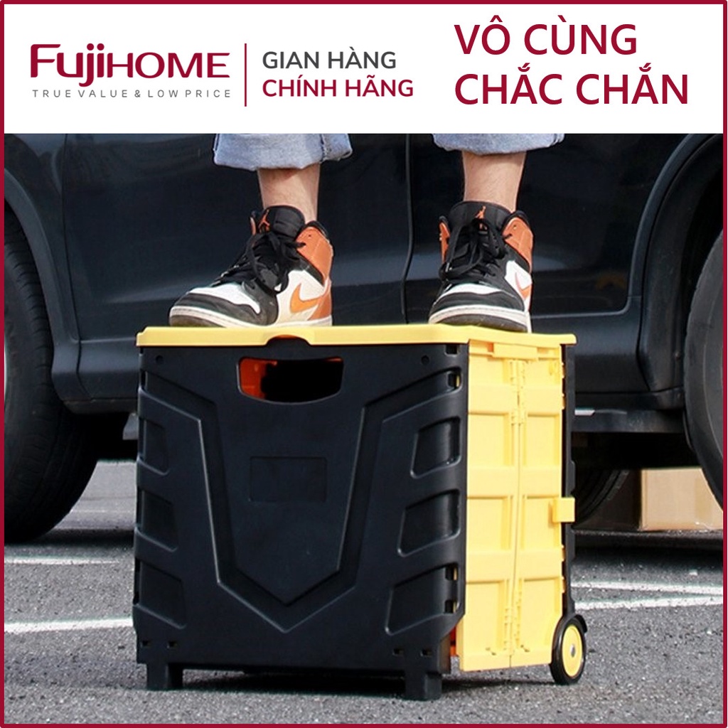 Xe đẩy hàng 4 bánh 65L gấp gọn Fujihome Nhập Khẩu Nhật Bản