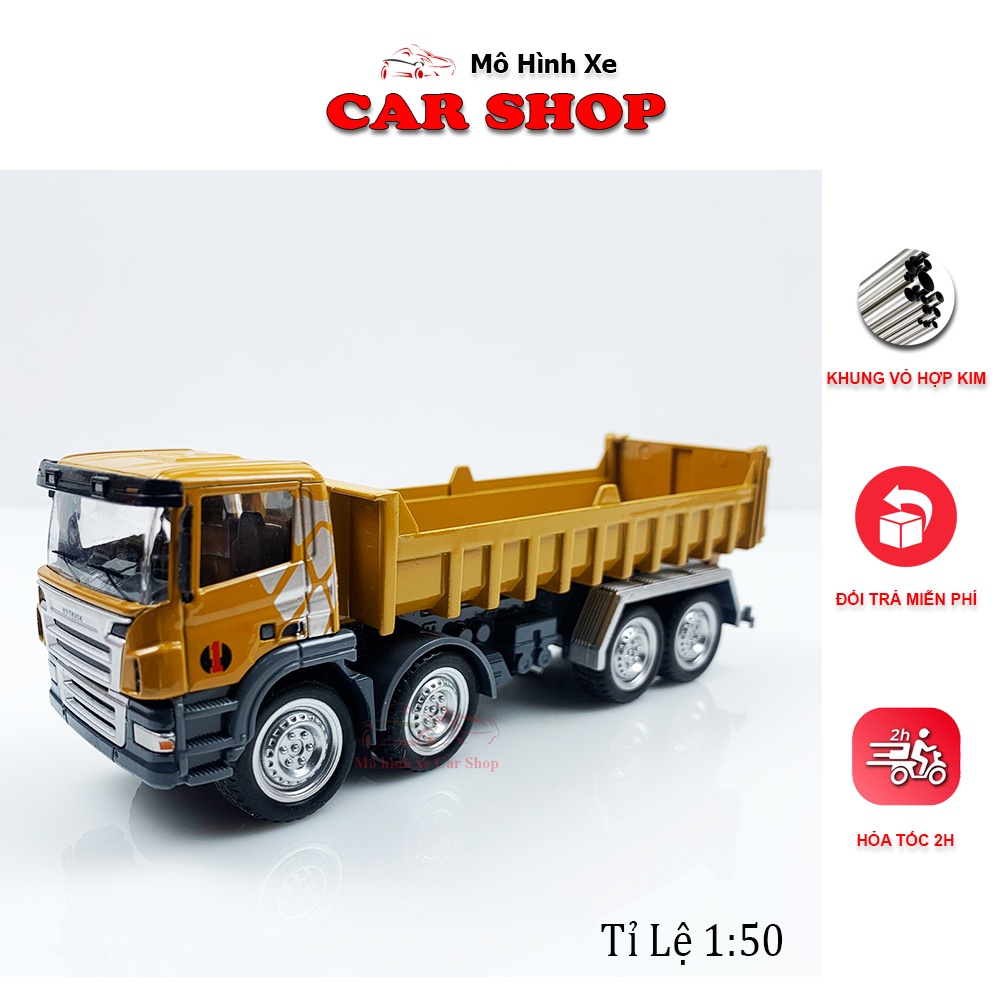 Mô hình xe ben xe công trình HY TRUCK tỉ lệ 1:50