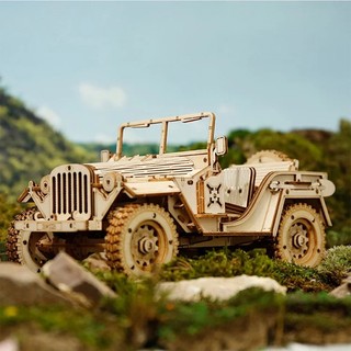 Mô hình đồ chơi lắp ráp gỗ 3d: mô hình xe jeep thời chiến