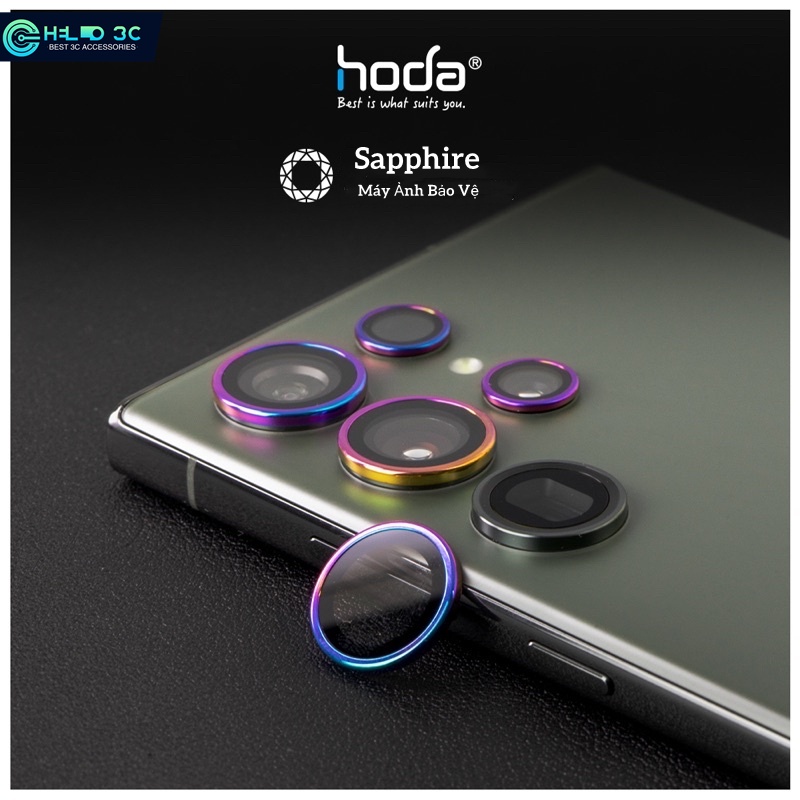 Hoda Sapphire miếng dán bảo vệ camera bằng thép không gỉ cho samsung Galaxy s23/23+/23 ultra Mohs lớp 9 độ cứng chống trầy xước miếng dán bảo vệ camera samsung s23 ultra