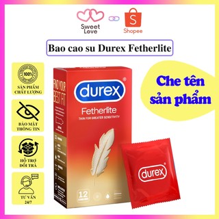 Bao cao su Durex Fetherlite - Bao cao su Sweet Love siêu mỏng 12 chiếc/hộp