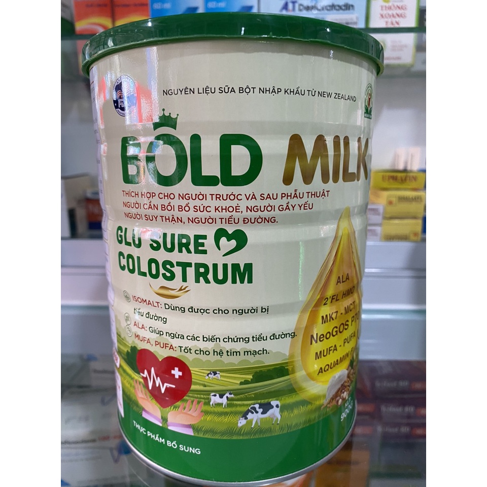 BOLD MILK GLU SURE COLOSTRUM (900G) - Giành cho người tiểu đường