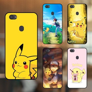Ốp lưng điện thoại Oppo F7 viền đen Pikachu Pokemon