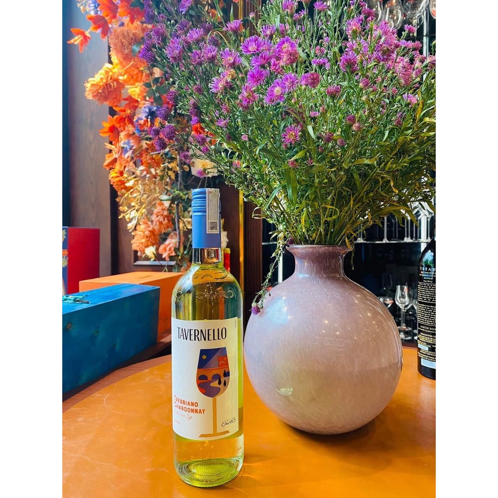 Vang trắng Tavernello Trebbiano Chardonnay 12% 750ml nhập khẩu Ý giá tốt