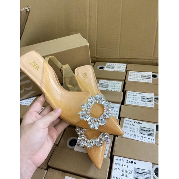 Giày ZR Mica đính đá vuông NMINE STORE hàng FULLBOX Kèm Ảnh Thật