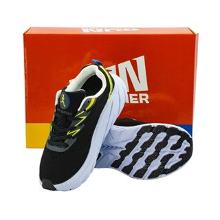 Giày thể thao chạy bộ chính hãng Run Together công nghệ gắn chip thông minh - Giày sneaker màu đen đế cao
