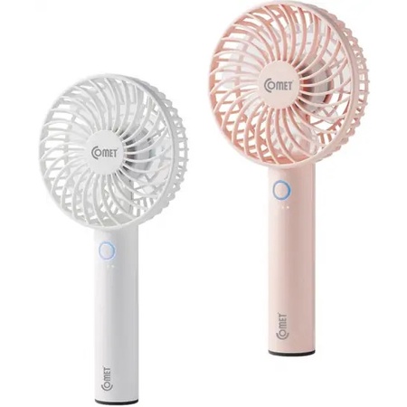 Quạt Cầm Tay Sạc Tích Điện Cao Cấp COMET CRF1004 4W Có Đế Rời, 6 Cánh Quạt, Cổng Sạc USB