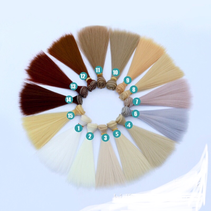 TG-tóc giả 25cm may tóc ,làm wig cho búp bê nhiều màu sắc