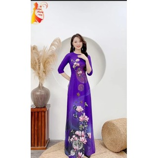 Siêu giảm giá áo dài may sẵn lụa in siêu đẹp