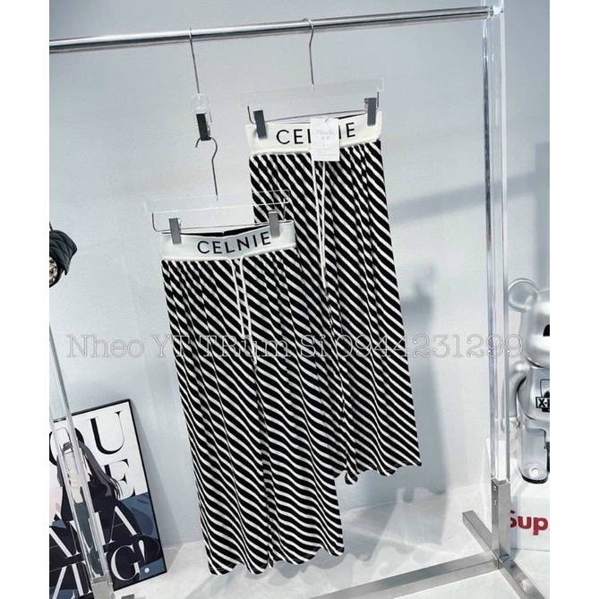 Quần thun nhăn suông hoạ tiết hàng QC L1, Quần ống rộng dáng dài QS30X - NhiNhi Shop