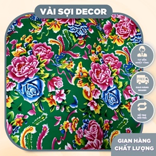 Vải con công màu xanh lá trang trí decor tết trung thu (khổ 1,6m)
