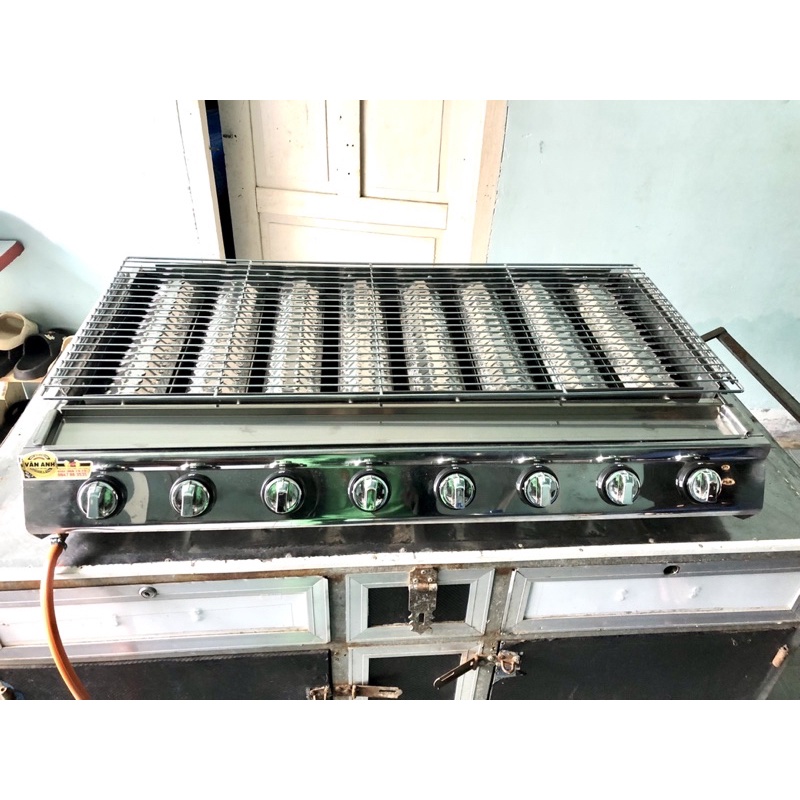 BẾP NƯỚNG GAS 8 INOX LỚN NƯỚNG HẢI SẢN BBQ HÀU
